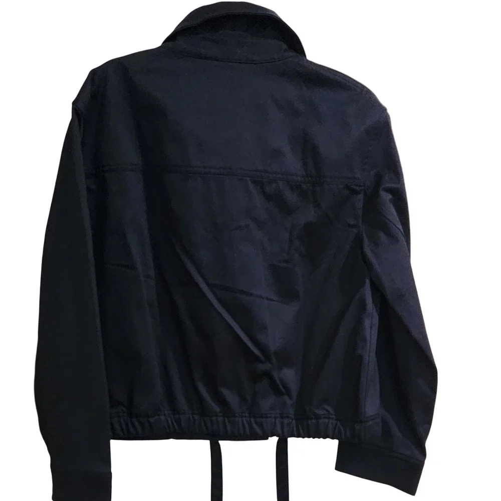 Banana‎ Republic Womens Navy Cotton Moto Jacket Size Medium MSRP$140